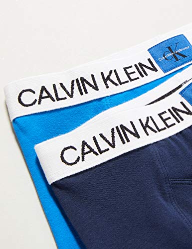 Calvin Klein 2pk Trunks Bañador, Azul ( 1directoireblue/1blackiris ), 14-16 Unisex Niños