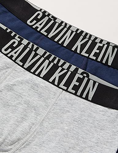 Calvin Klein 2Pk Trunks Bóxers, 1 Grey Heather/1 Blue Shadow 025, 10-12 Años (Pack de 2) para Niños