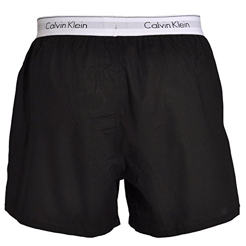 Calvin Klein Boxer Slim Fit 2pk, Negro (Black/Black 001), L (Pack de 2) para Hombre