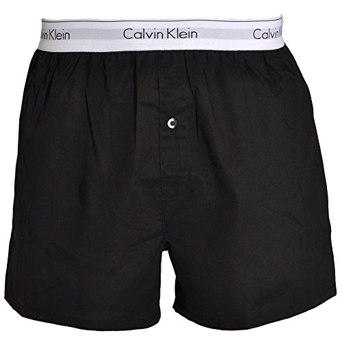 Calvin Klein Boxer Slim Fit 2pk, Negro (Black/Black 001), L (Pack de 2) para Hombre