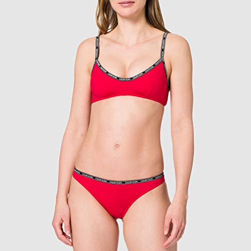 Calvin Klein Bralette-rp Parte Superior de Bikini, Rustic Red, L para Mujer