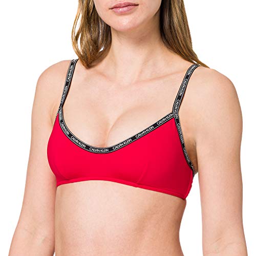 Calvin Klein Bralette-rp Parte Superior de Bikini, Rustic Red, L para Mujer