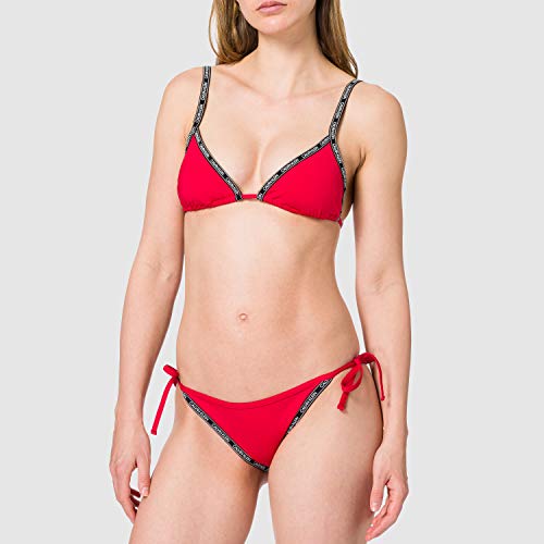 Calvin Klein Cordón Lateral Bragas de Bikini, Rustic Red, M para Mujer