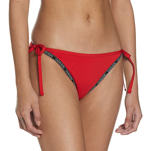 Calvin Klein Cordón Lateral Bragas de Bikini, Rustic Red, M para Mujer