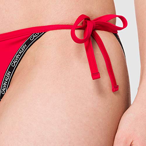 Calvin Klein Cordón Lateral Bragas de Bikini, Rustic Red, M para Mujer