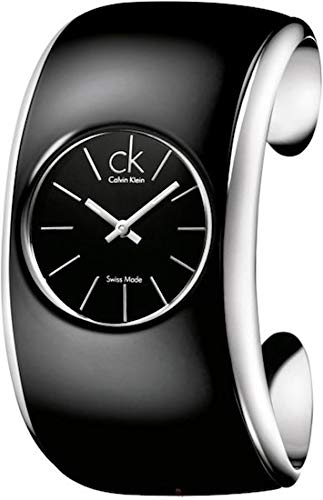 Calvin Klein Gloss K6093101 - Reloj de Mujer de Cuarzo, Correa de Acero Inoxidable Color Negro