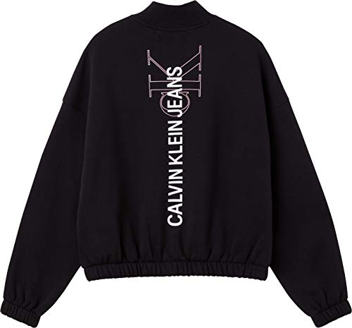 Calvin Klein Jeans Cremallera Vertical institucional Sudadera, CK Black, XS para Mujer