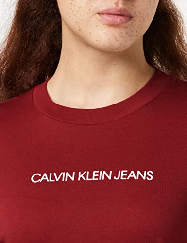 Calvin Klein Jeans Shrunken Institutional LS Tee, Camiseta para Mujer, Rojo (Virginia Red), XS