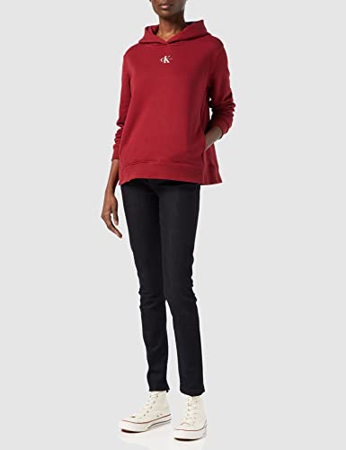 Calvin Klein Jeans Sudadera con Capucha Micro Monogram, Virginia Red, L para Mujer