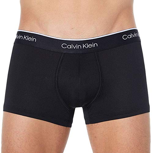 Calvin Klein Low Rise Trunk 2pk Bóxer, Negro (Black/Black 001), M (Pack de 2) para Hombre