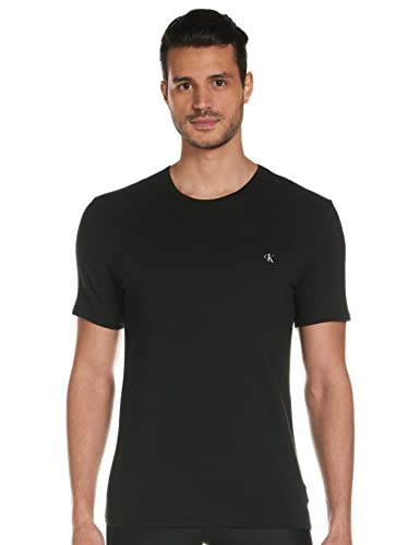 Calvin Klein S/S Crew Neck 2Pk Camiseta de Manga Corta, Black/Grey Heather, M (Pack de 2) para Hombre