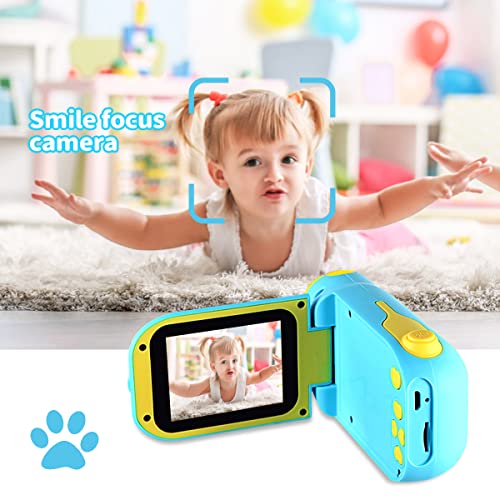 Cámara Digital para Niños Juguete para Niños Regalos Cámara de Vídeo A Prueba de Choques Pantalla HD de 2.4 Pulgadas 1080P Regalos Tarjeta TF de 32GB Regalos para Niños y Niñas de 3 a 12 Años (Azul)