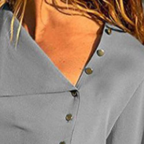 Camisas holgadas de Primavera y otoño Europeas y Americanas para Mujer, Camisas de Manga Larga Retro francesas, Moda Sencilla para Mujer S