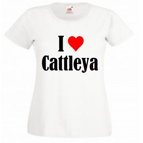 Camiseta I Love Cattleya para mujer, hombre y niños en los colores negro, blanco y rosa Blanco XXL