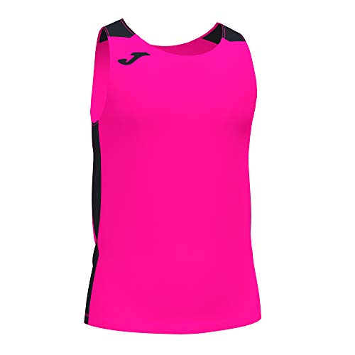 Camiseta Tirantes Record II Rosa flúor Negro