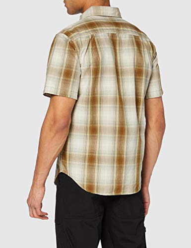 Carhartt Essential Plaid Shirt Work Utility Button Down - Camiseta de manga corta, Nuez Oiled, XXL para Hombre