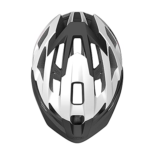 Casco para bicicleta de montaña ABUS Moventor Quin - Casco de bicicleta inteligente con detección de colisión y sistema de alarma SOS - Para hombres y mujeres - Blanco, talla L