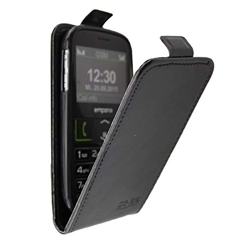 caseroxx Flip Cover für Emporia Euphoria V50 / Active V50 4G, Bolso (Flip Cover en Negro)