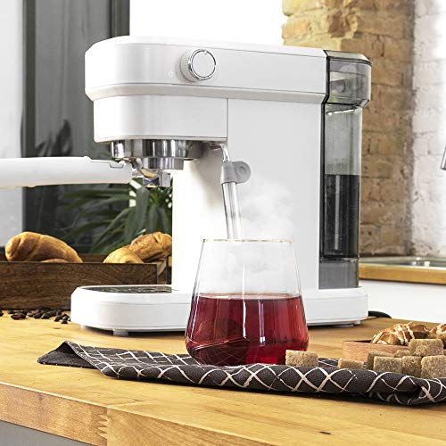 Cecotec Cafetera Express Cafelizzia 790 White. 1350 W, Sistema de rápido Calentamiento, 20 Bares, Modo Auto para 1 y 2 cafés, Vaporizador orientable, Depósito 1,2 litros