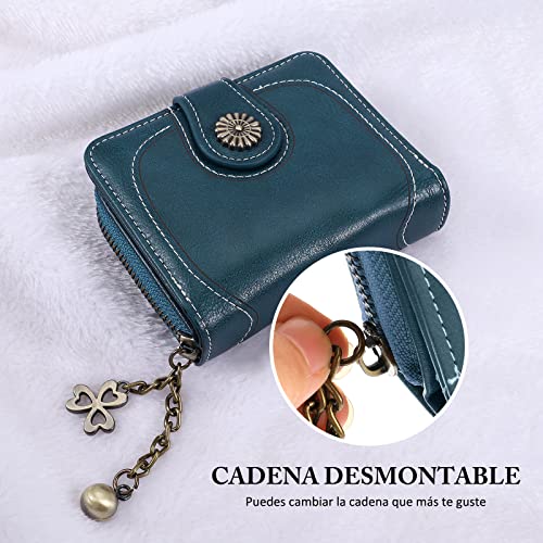 Censhaorme Vintage Leather Cera de petróleo Corta de Las Mujeres Carteras Pequeños Lindo Monedero Tarjeta Monedero del Bolso Femenino Holder