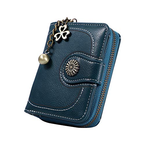 Censhaorme Vintage Leather Cera de petróleo Corta de Las Mujeres Carteras Pequeños Lindo Monedero Tarjeta Monedero del Bolso Femenino Holder