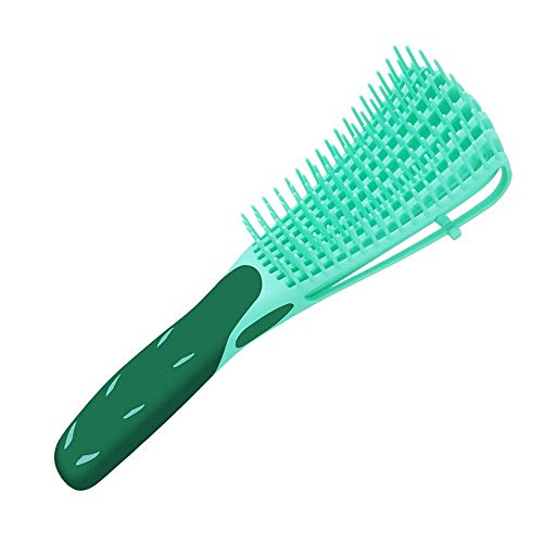 Cepillo de pelo desenredante de Nylon para el pelo – Cepillo desenredante para niños, hombre y mujer – Cepillo de pelo brillo, crecimiento y roturas – Cepillo desenredante fácil (verde))