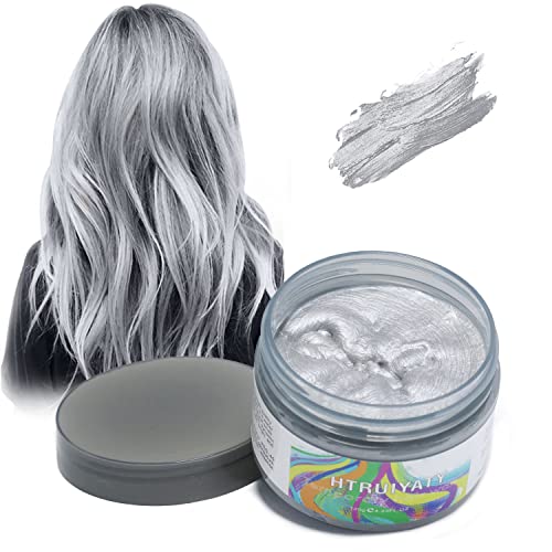 Cera Color Pelo Temporal Unisex Ingredientes Naturales Lavable Cera Para el Pelo Coloreada Aplicar para Halloween Party Cosplay (Gris)