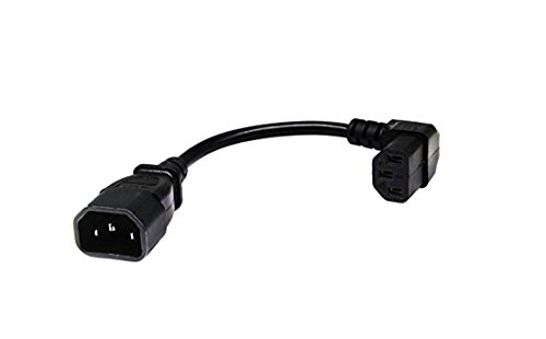 CERRXIAN 7.5In 20CM IEC 320 90 grados C13 3 Pin hembra a C14 3 Pin macho PDU fuente de alimentación cable de extensión para computadora LED HDTV Monitor y escáner