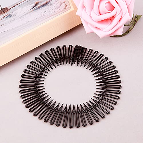 Chahu Peine de pelo elástico flexible círculo de plástico primavera diadema accesorios para el cabello para mujeres y niñas