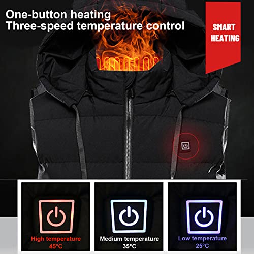 Chaleco de Invierno con Calefacción Eléctrica Inteligente para Mujer, Chaleco Cálido de Algodón Recargable por USB, Abrigo Ligero Sin Mangas Lavable, para Esquí, Ciclismo, Caza,Azul,5XL