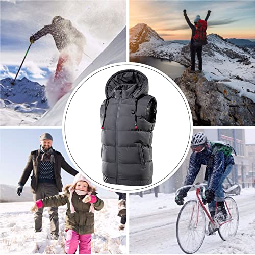 Chaleco de Invierno con Calefacción Eléctrica Inteligente para Mujer, Chaleco Cálido de Algodón Recargable por USB, Abrigo Ligero Sin Mangas Lavable, para Esquí, Ciclismo, Caza,Azul,5XL