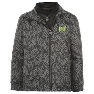 Chaqueta de invierno acolchada con estampado de TAPOUT para niños XL de 13 años, color negro AOP RRP £56