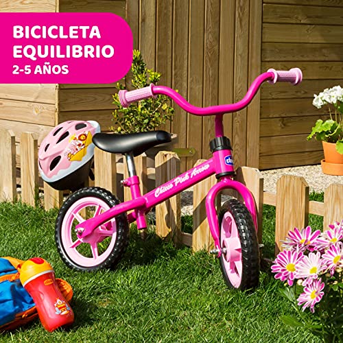 Chicco Bicicleta sin Pedales First Bike para Niños de 2 a 5 Años hasta 25 Kg, Bici para Aprender a Mantener el Equilibrio con Manillar y Sillín Ajustables, Color Rosa -para Niños de 2 a 5 Años