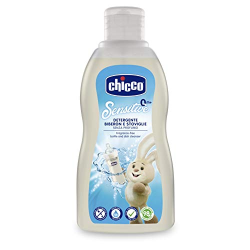 Chicco Limpiador para biberones, sin colorantes ni fragancias, con ingredientes de origen natural, 300 ml