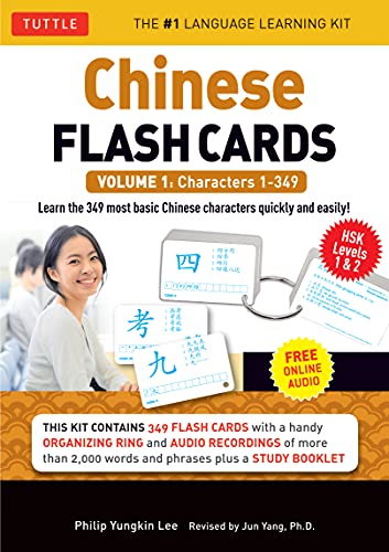 Chinese Flash Cards Kit Volume 1 /anglais: HSK Levels 1 & 2 Elementary Level: Characters 1-349 (Audio Disc Included)