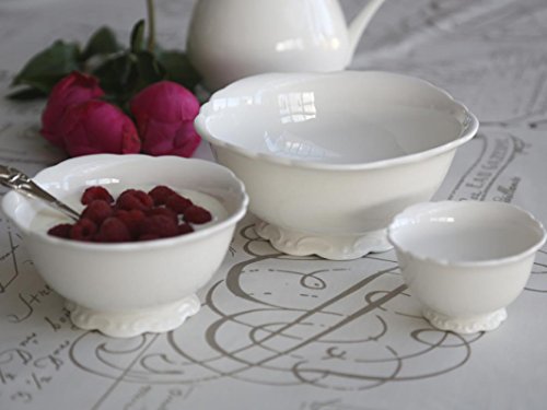 Chique Antique Provence - Juego de 3 Cuencos (Porcelana), Color Blanco