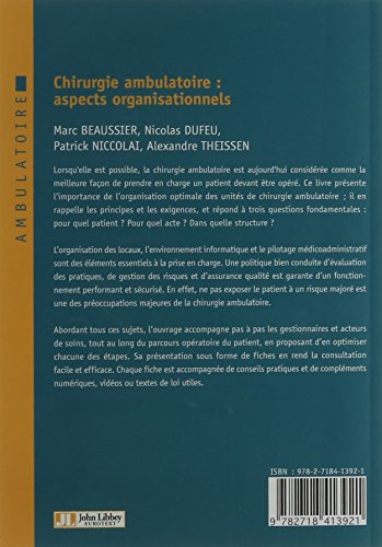 Chirurgie ambulatoire : aspects organisationnels