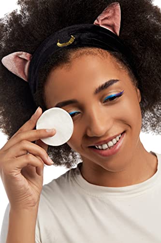 Cinta para el pelo con orejas para maquillaje, buena elasticidad, para mascarilla spa, color negro