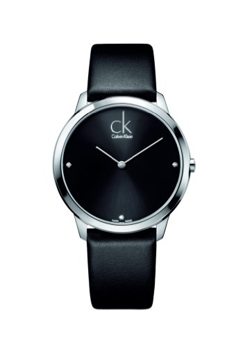 CK - Reloj de Cuarzo para Hombre, Correa de Cuero Color Negro