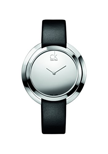 CK - Reloj de Cuarzo para Mujer, Correa de Cuero Color Negro
