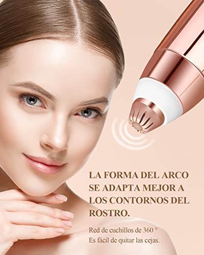 CkeyiN Depiladora Cejas Mujer,Depiladora de Cejas,Eléctrica Depiladora Cejas,Eyebrow Trimmer,Recortador Vello Nariz,Depiladora Mujer para Cejas y Removedor de Vellos Sin Dolor Cejas Labios Nariz