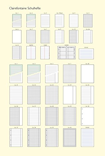Clairefontaine 9181C - Lote de 3 Cuadernos cosidos (Lomo de tela) A4 rayado francés (Séyès) de 384 páginas, colores surtidos