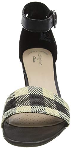 Clarks Jocelynne CAM, Bomba Mujer, Piel combinada de Color Negro, 39 EU