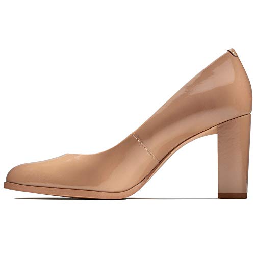 Clarks Kaylin Cara, Zapatos de Tacón Mujer, Beige (Praline Patent Praline Patent), 38 EU