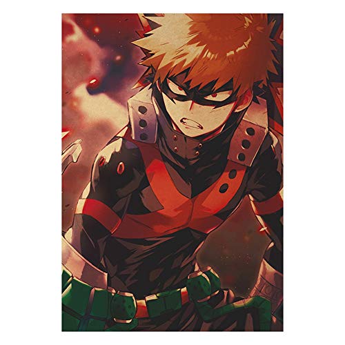 cluis Póster de Anime My Hero Academia, de anime japonés Izuku Midoriya Katsuki Bakugou Póster de arte no se decolora para decoración del hogar, 42 x 30 cm (estilo 03)