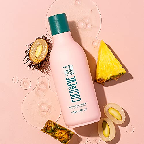 Coco & Eve Like A Virgin - Champú superhidratante natural y sin sulfatos - Cuidado capilar con aceite de argán, de coco y de aguacate - Reparador para el cabello seco, dañado y teñido - 250ml