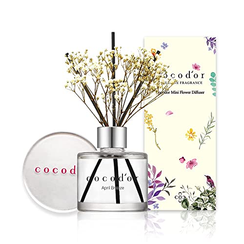 Cocodor Mini Difusor de Varillas con Flores secas / Brisa de Abril (April Breeze) / 50ml / Ambientadores de Hogar, Ambientador Varillas, Difusor de Lengüeta, Ideas para Regalar