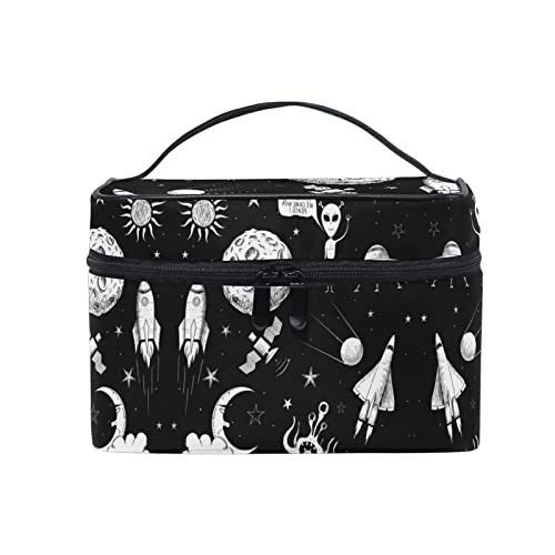 Cohete Espacial Nave Espacial Extraterrestre Bolsa Mochila de Maquillaje Almacenamiento Organizador de Cosméticos Portátil Estuche para Mujeres Señoras Niñas