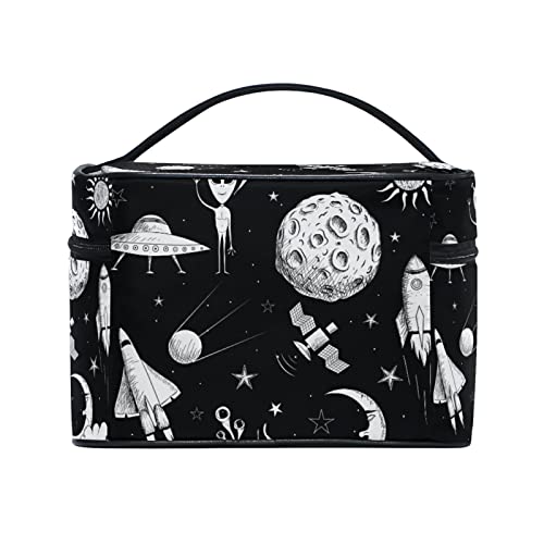 Cohete Espacial Nave Espacial Extraterrestre Bolsa Mochila de Maquillaje Almacenamiento Organizador de Cosméticos Portátil Estuche para Mujeres Señoras Niñas