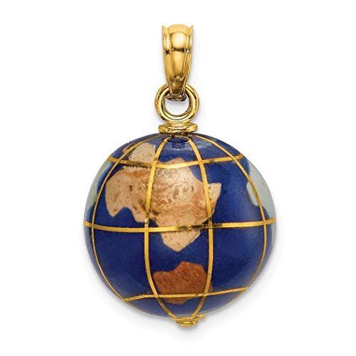 Collar de oro de 14 quilates 3 d esmalte mundo globo colgante joyería regalos para mujeres